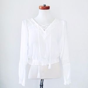 DIVIDED White Bohemian Style Top